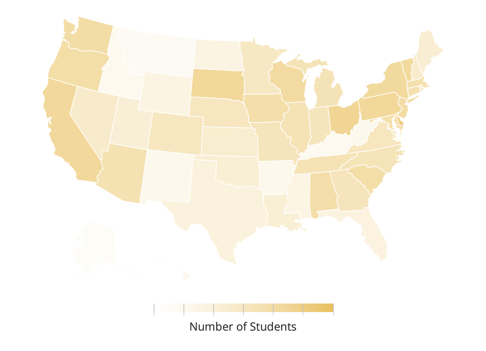 Heat Map of Chinese Students in Higher Education (2019)